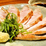 Grilled gamecock with ponzu sauce