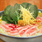 Kagoshima black pork ginger hotpot made with domestically produced ginger