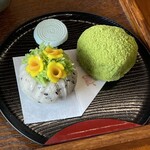 喫茶きはる - 水仙とオマケの本わらび餅