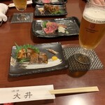 酒律　大井 - 牛すじの煮凝り、和牛肉のたたき