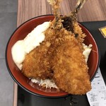 豊洲食堂 - 特大アジフライ丼（アップ）