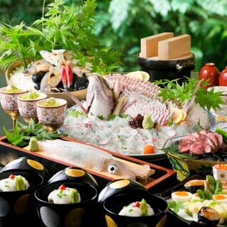 【会席料理】姿造り・セイロ蒸し・もつ鍋など多彩