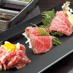 selection 3 pieces of meat sashimi
