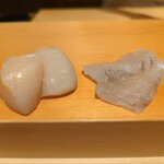 鮨 はしもと - ホタテとヒラメ