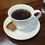 キッチン ブルー グローブ - ホットコーヒーのアップ