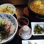 Sanukiudon Fukuwauchi - ミニ石焼きカレーうどんとミニネギトロ丼
