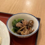 かっぽうぎ - 肉牛蒡のほうれん草添え