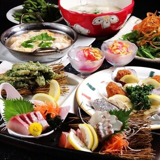 飲み放題付きの旬の食材を心ゆくまで堪能できるコース！