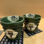 京橋 寿司 ひさ田 - 湯のみが可愛い