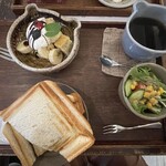 うつわcafeと手作り雑貨の店 ゆう - 土日祝ランチセット(ホットサンドセット) 1550円