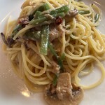 オステリア・ポポラーレ - ▶︎ツナと山菜のペペロンチーノ