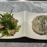 電光石火 - 小鉢（鶏皮ポン酢＆ポテトサラダ）　430円