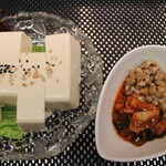 Kimchi, natto and cold tofu