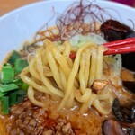 種実担々麺 菊川 - 太麺リフト