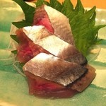 鮨竜 - サンマの刺身で一杯♪( ´▽｀)