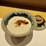 鮓 きずな - 北海道 白子 蒸し寿司、静岡青海苔と