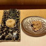 鮓 きずな - 余市 あん肝奈良漬、伊勢湾 浅草海苔