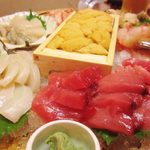 居酒屋泉 - 事前予約で出てくる刺し盛り。とにかくうまい！