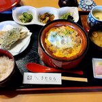 きたむら - 親子煮と鯖の磯辺揚げの定食（2023.11-1）