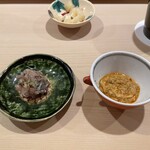 鮨 あらい - アジのなめろう、あん肝ペースト奈良漬け入り 2022年8月