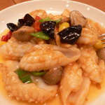 川菜味 - 花切りイカの甘酢唐辛子炒め