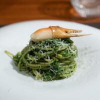 ジビヱ 岸井家 - ズワイガニと寒締ほうれん草のパスタ ペコリーノチーズ