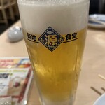 築地食堂源ちゃん - 最初の生ビール
