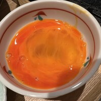 銀座米料亭 八代目儀兵衛 - たまご250円。確かにオレンジ色が強くねっとり感もあり。