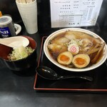 Mendokoro Sei - 黒中華そばにチャーシュー&煮玉子＋の豚めし