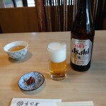 Sobadokoro Shoujiya - ビールを頼んだらお味噌を出してくださいました
