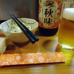 Izakaya Shun - 「お通し」と「瓶ビール（中）」