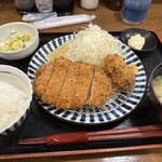 とんかつ 田 - ヒレかつランチ＋牡蠣フライ追加