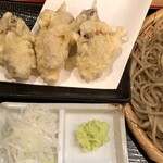 Teuchi Soba Matsunaga - 葱、山葵、牡蠣三つ