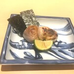 銀座 しのはら - ふぐの白子焼き、磯辺