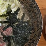 七輪さく - 大盛りテールラーメン1000円ご飯付き！右