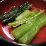 信州そば処 そじ坊 - かつ丼セットの野沢菜