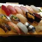 魚河岸寿司 - 2013年8月。1.5人前、1500円だったかな？