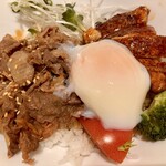 おぼんdeごはん - 国産牛焼肉とサーモンハラスのかば焼丼