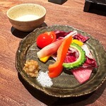 焼とりの八兵衛 - 野菜 金山寺味噌、バーニャカウダ