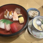 Hotei zushi - 茶碗蒸し　食べかけで　ごめんなさい　Aセット！