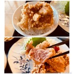 Hodumi Sa Ryou - 上 意外と大きめな唐揚げ
                        下 身はぷりぷりのモモ肉