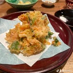 青地 - 桜エビの天ぷら