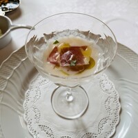 マダム・トキ - 白桃のスープ〜生ハムとコンソメジュレを浮かべて〜