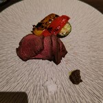 梅小路ポテル京都 レストラン - はりま牛のランプ肉と焼き野菜