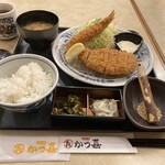 とんかつ かつ喜 - 海老ロースカツランチ ¥1,353(ごはん・キャベツ・しじみ汁 おかわりOK)