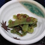 Kyoukasuduke Uokyuu - 魚久 イートイン あじみせ 銀座店 あじみせ定食に付く山くらげの梅和え