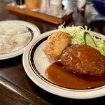 レストラン コニシ - ハンバーグとカニコロッケ