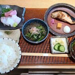 Rintarou - 銀鱈西京焼き 刺身付 (1,900円）