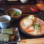 天川茶寮 柿千 - ﾗﾝﾁ　壱の膳（日替わり・鮭と大根の豆乳餡）