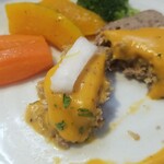 キッチン ブルー グローブ - 再びお新香を乗せます